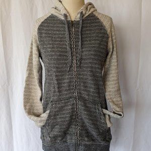 ROOTS Canada Zip Up Jacket Size M/M Long Sleeve Hoodie Pockets lightweight Black